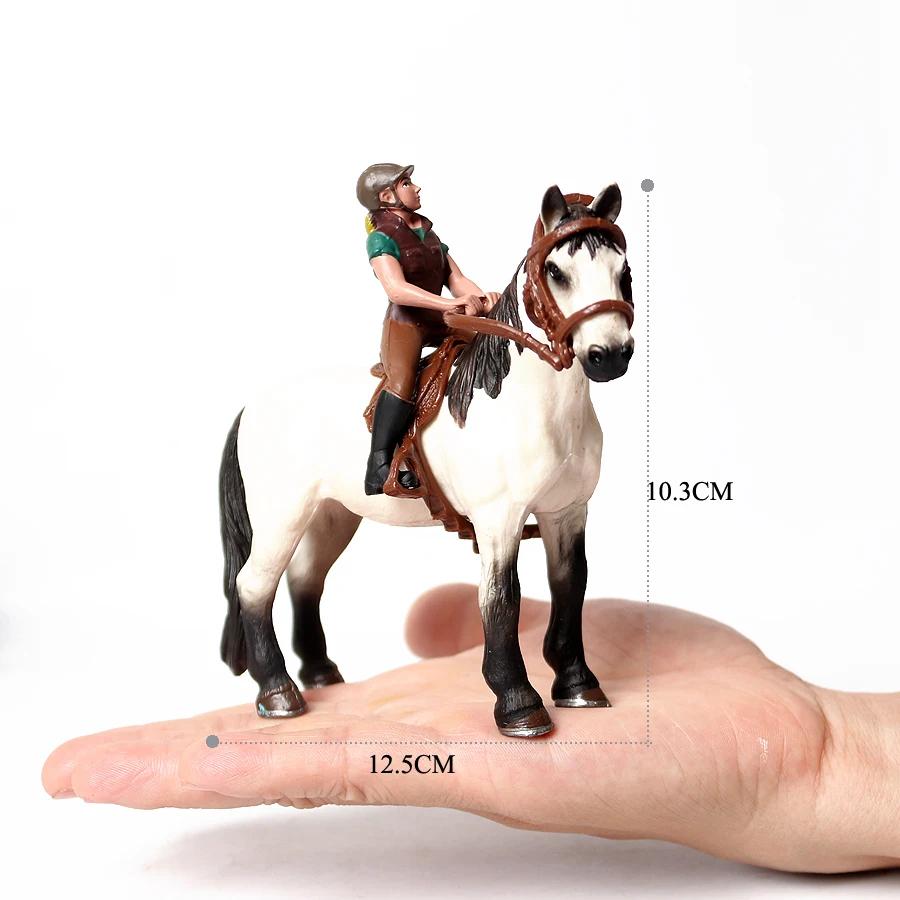 Toy Horses Equestrian Rider Horse Playset Farm Animals Action Figure Animal Figurines Plastic Models Children Toys Kids Gifts