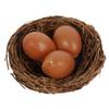 Easter Decoration Three Brown Eggs In a Nest 6 Cm