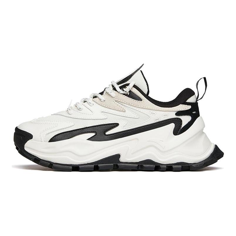 Anta Hot Vintage Cushioning Slip Resistant Abrasion Resistant Low top Chunky Sneakers Women's Black White 122148880R-2