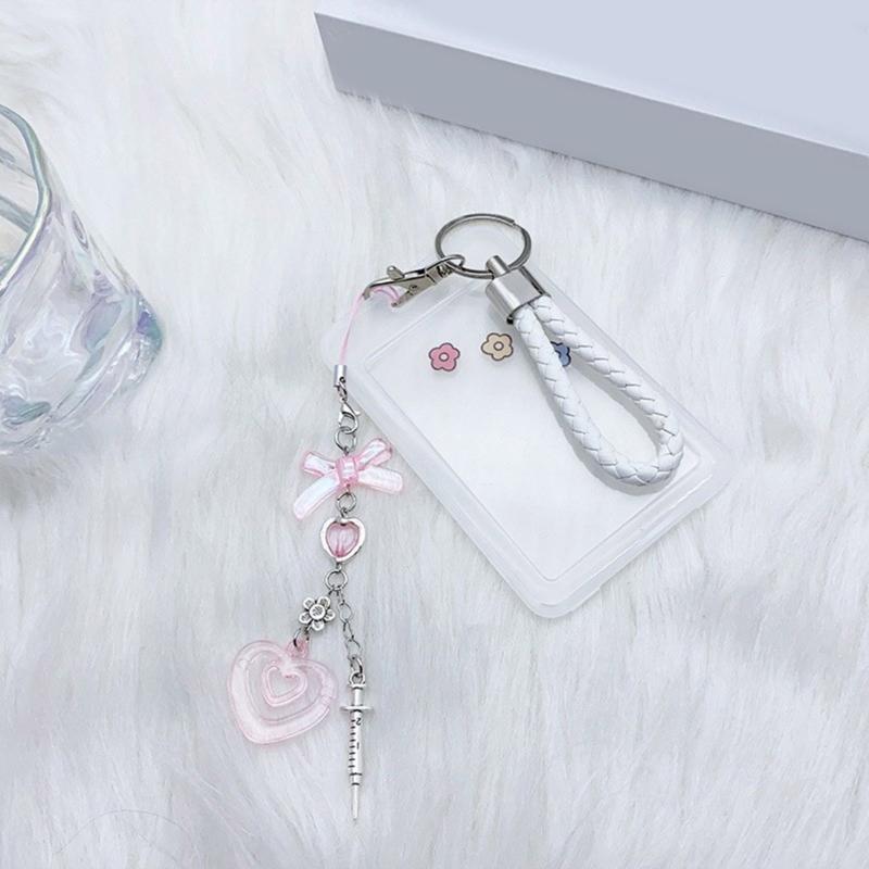 Bowknot Butterfly Heart Phone Charm Straps Car Keys Hanging Pendants Y2K Bag Decoration Lanyard Purse Accessories
