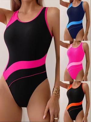 High-End Damen Sportlicher Wettkampf-Einteiler - Einfarbig mit Europäischem und Amerikanischem Stil