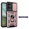 Military Magnetic 360°Rotate Bracket Armor Case For Motorola Moto G75 G85 G55 G35 G56 G86 Anti-Drop Slide Camera Protector Cover