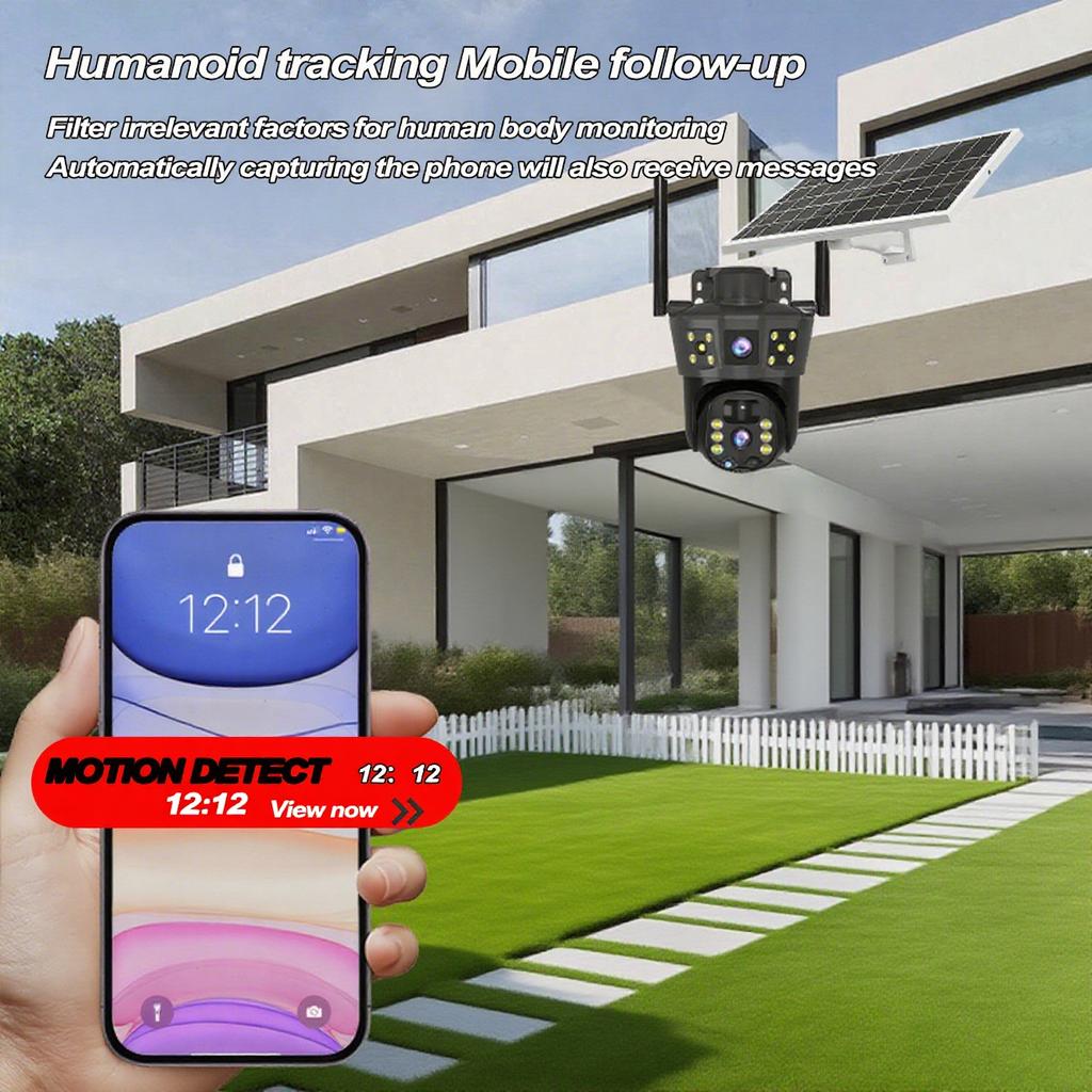 HD 4MP Wireless Solar Camera Outdoor 4G PTZ IP Camera Built-in Battery Video Surveillance Camera Long Time Standby V360pro