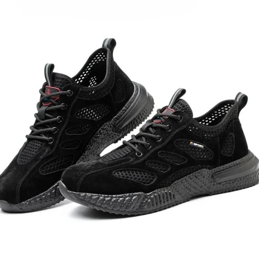 2025 New Type of Solid Color Flat Heel Lace-up Round-toe Men's Hiking, High-quality Sports and Outdoor Breathable Running Shoes