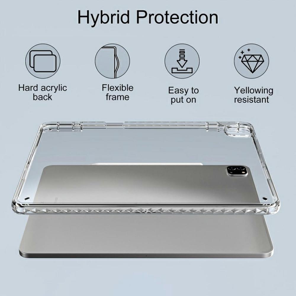 Tablet Case For iPad Air 13 (2025)/(2024)/Pro 12.9 (2022)/(2021)/(2020)/(2018),Corner Protection Clear Acrylic+TPU Cover