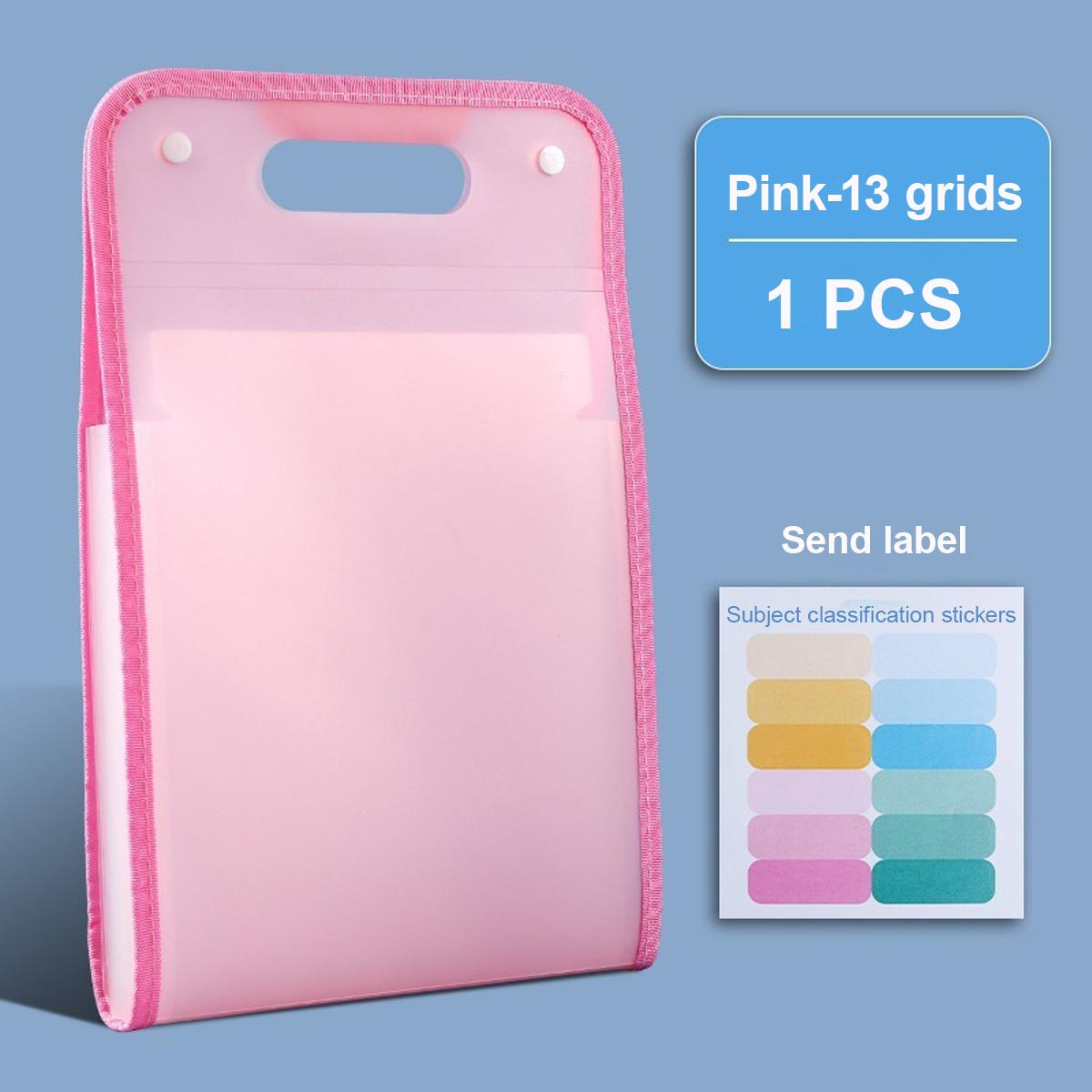 

Portable Folder Multi-layer Large Capacity Accordion Bag Test Paper Storage Bag Student Stationery School Office Supplies розовый