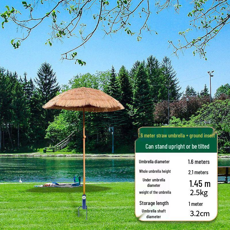 Imitation Thatch Outdoor Sunshade Umbrella - Garden, Courtyard, and Photography Decor Prop