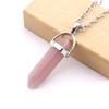 Crystal Hexagonal Column Pendant Popular Hexagonal Prism Bullet Luminous Stone Necklace N759