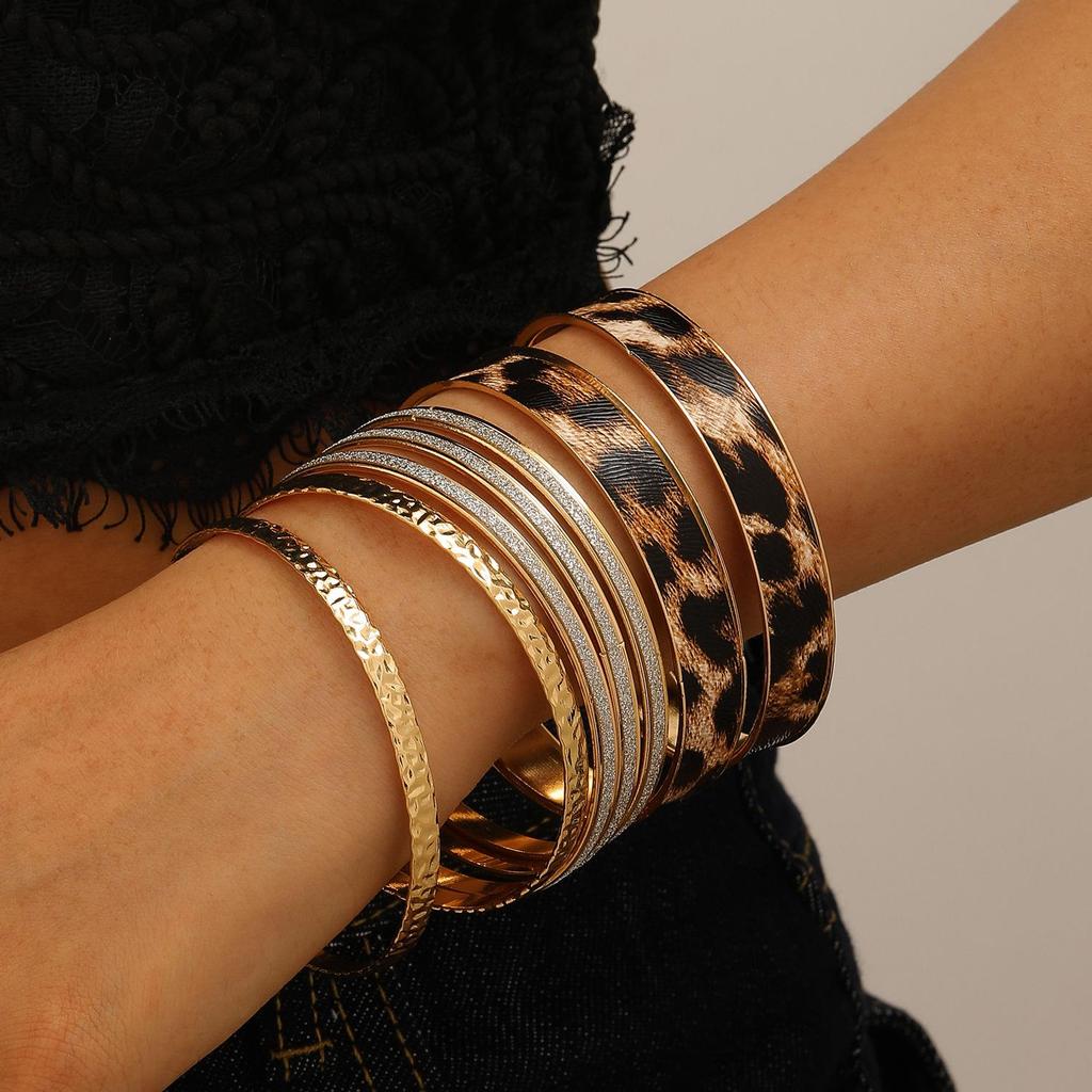 Bohemian Ethnic Gold & Silver Bangle Set - Ancient Western Style Jewelry