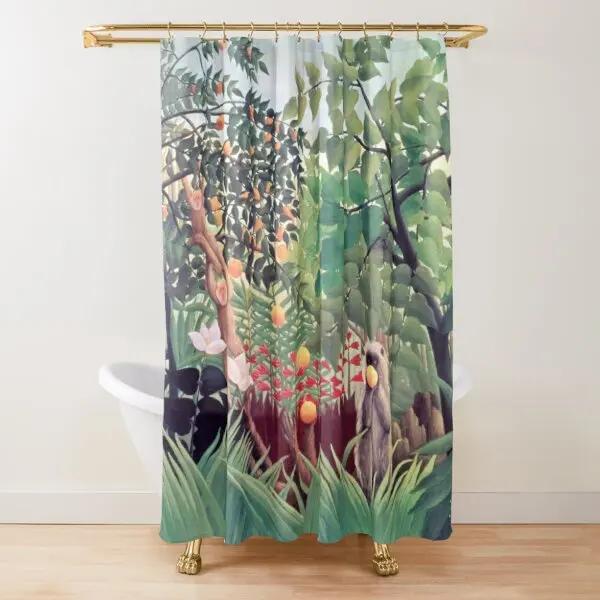 Animali del Bosco Fagiano e Volpe Tenda da Doccia Blu Verde Floreale Lepri Verdeggiante Tenda da Doccia per Bagno con 12 Ganci