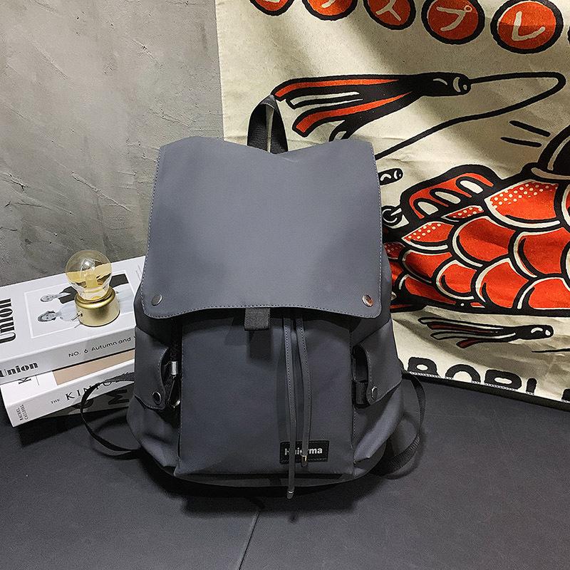 Backpack New large-capacity backpack trendy leisure commuting computer schoolbag solid color unisex travel bag