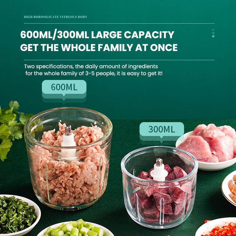 Elektrický sekáček na potraviny 300ml Drtič česneku Mlýnek na maso Mini lis na česnek Drtič na zeleninu Drtič