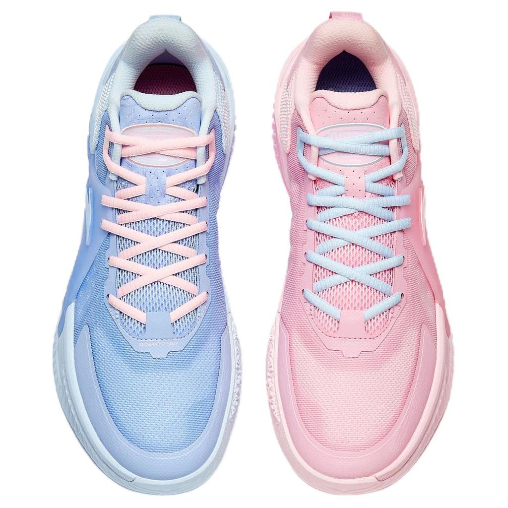 Neue Anta Space 5 Dämpfung, Abriebfest, Anti-Kipp-Low-Top-Basketballschuhe Herren Pink Blau Asymmetrisch 912531613Q-1