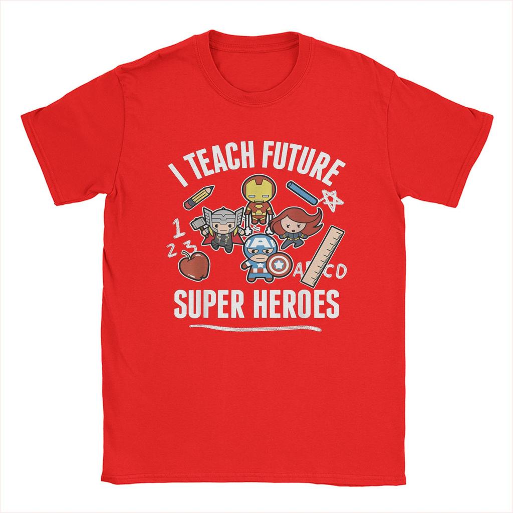 Avengers I Teach Super Heroes T-Shirt for Men Cute Funny Novelty Pure Cotton Tees Crew Neck Short Sleeve T Shirt 6XL merchandise