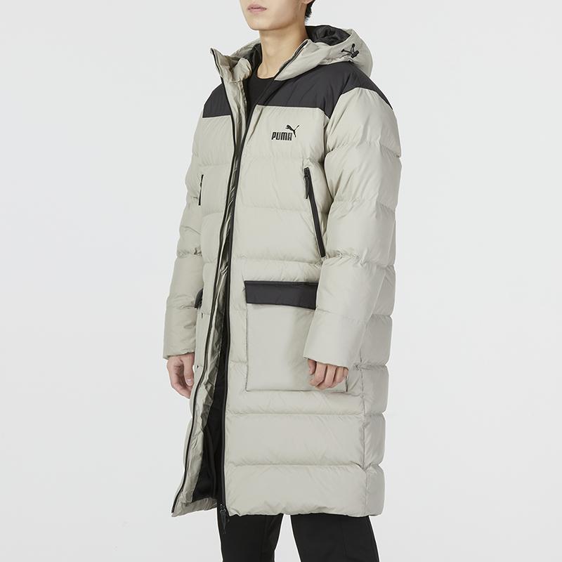Puma Long Hooded Down Jacket Sport Casual Warm Windproof Outerwear Men Coats Grey 849985-68