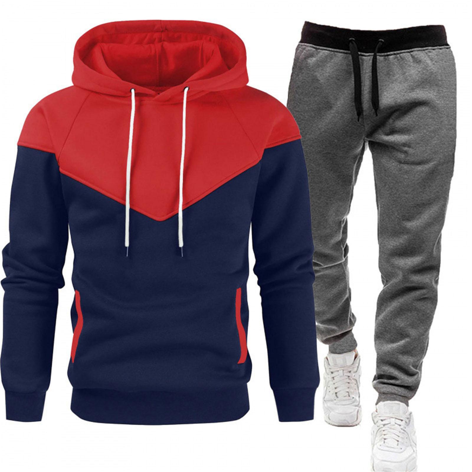 

Men s Fall/Winter Hooded Sports Set XXL червоний