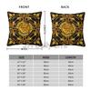 Golden Lion Baroque Print Square Pillow Cover Soft Cozy Pillow Case for Home Sofa Bed Car Decoration Cushion Cover 18x18 Inch