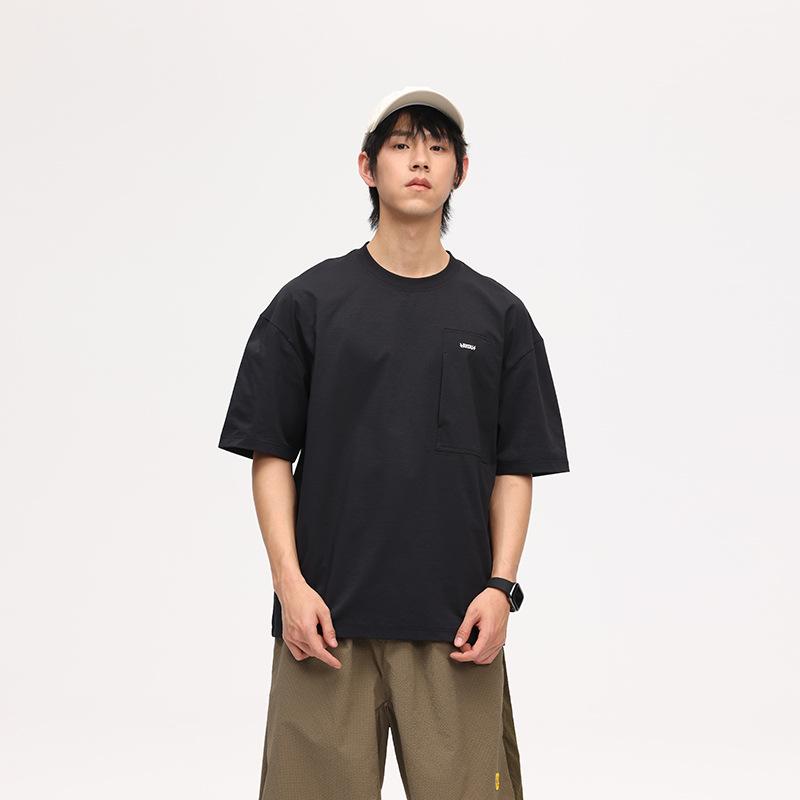 Stylish Short-Sleeve T-Shirt Casual Round-Neck Men's Loose-Fit Trendy Brand High-End Look Outdoor Moisture-Wicking Top