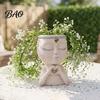 Weather Resistant Resin Basin Face Planter Pot, Cute Head Vase for Succulents Flowers, Decorative Flower Unique Home Office Ornaments Indoor