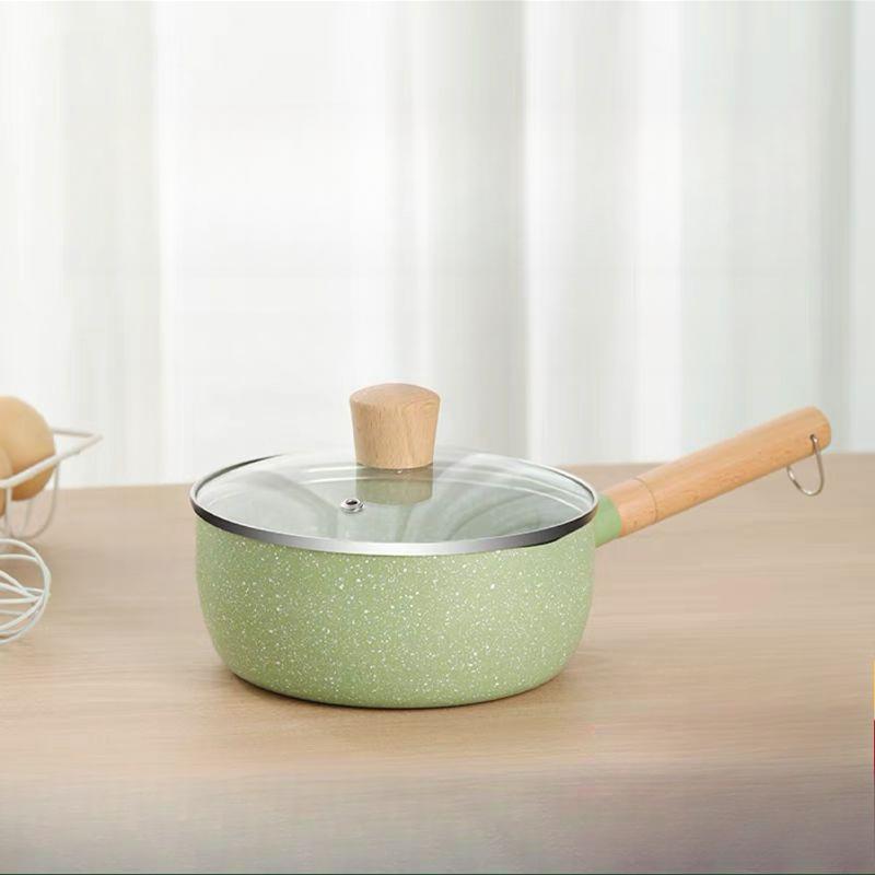 

Maifan Shixue Flat Pot Antistick Pot Бытовая лапша Маленькая кастрюля Супница Молоковарка Индукционная плита Открытое пламя Универсальная 20cm