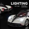 1/18 Scale Pagani Huayra Dinastia Alloy Sports Car Model Diecasts Metal Racing Car Model Simulation Sound and Light Childrens Toy Gift