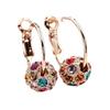 Alloy Weight Loss Earrings Coloured Diamond Small Hoop Earrings Crystal Diamond Ball Earrings