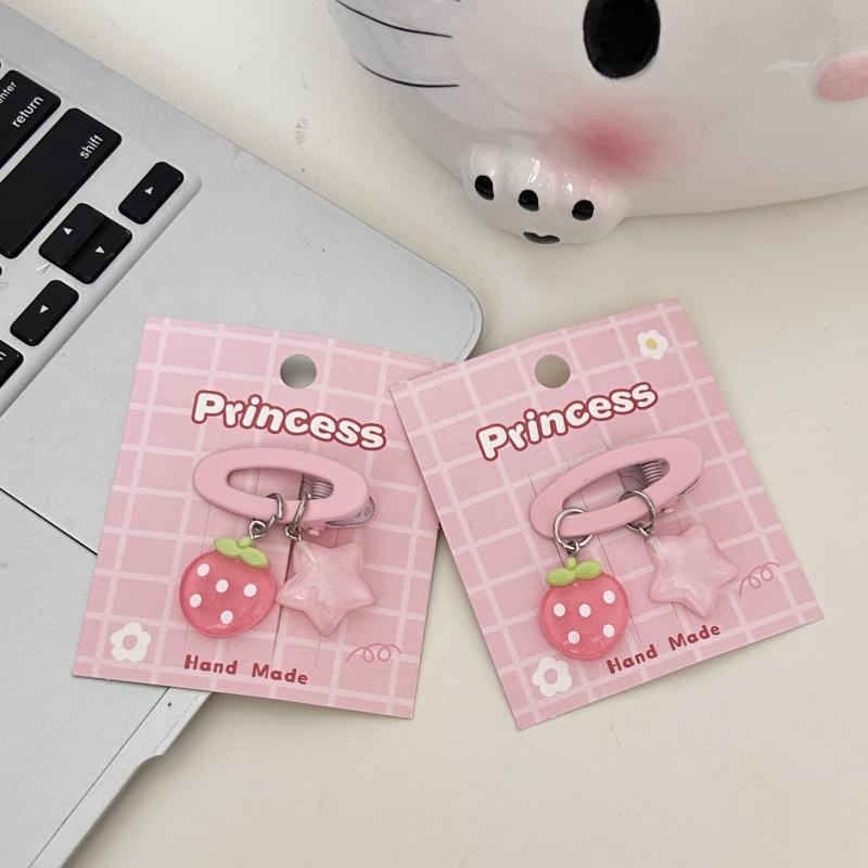 Pendant Jelly Strawberry Star Oval Clip Soft Cute Ins Girl Sweet Hair Clip Five-Pointed Star Hair Accessories Hairpin