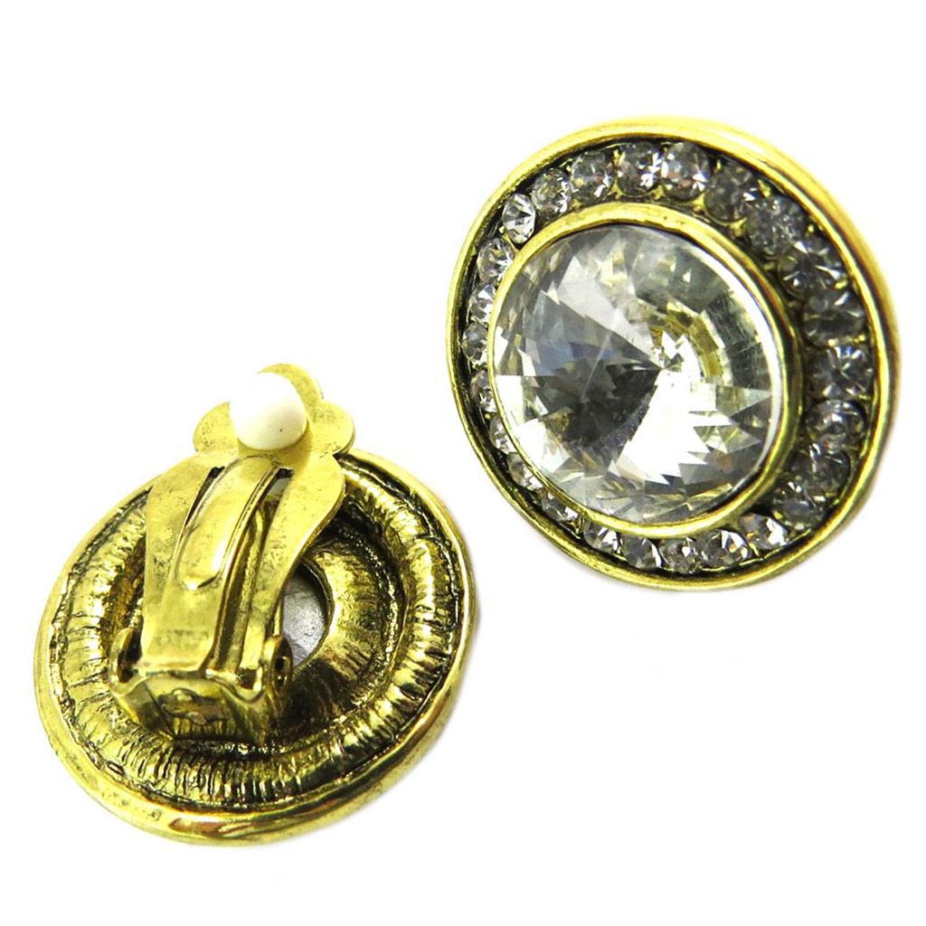 Les Trésors De Lily [P4834] - Clips Créateur 'Sissi' blanc doré - 22 mm