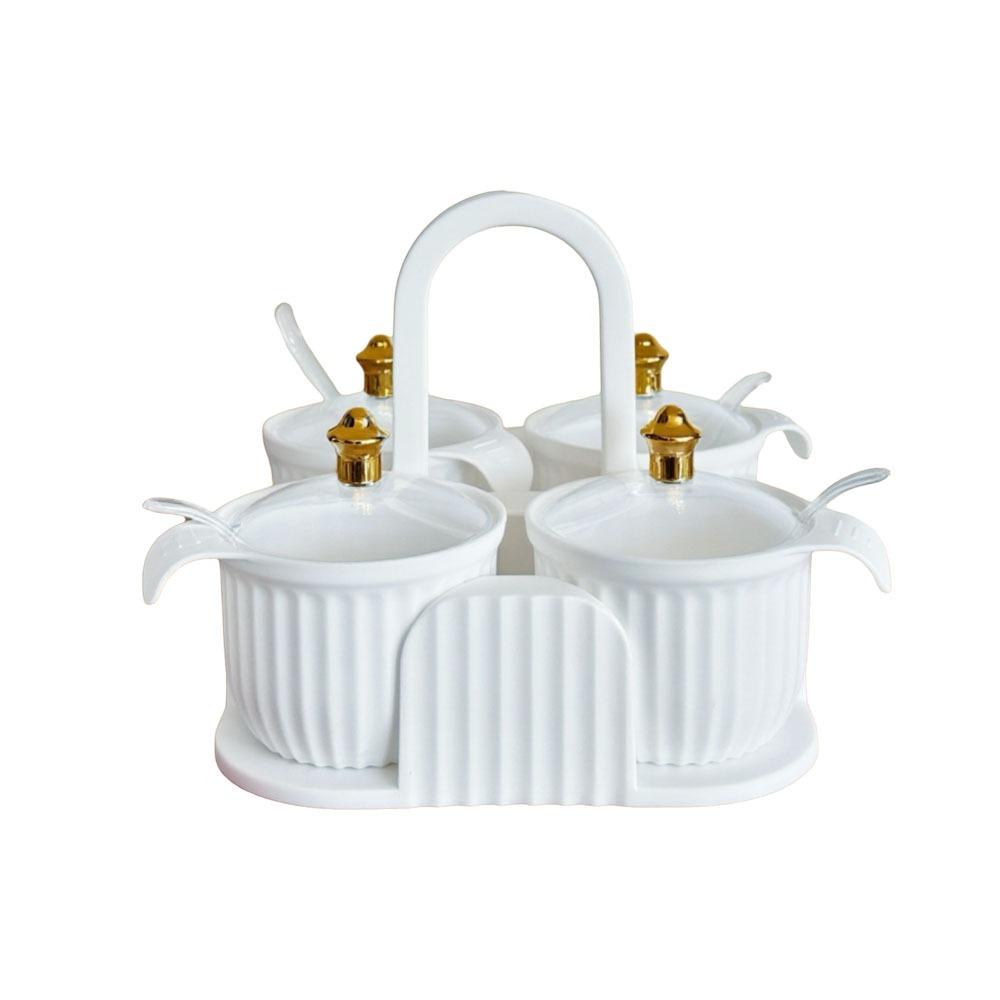 Plastic Multi-grid Seasoning Box Moisture-proof Salt Container Spice Container  Restaurant
