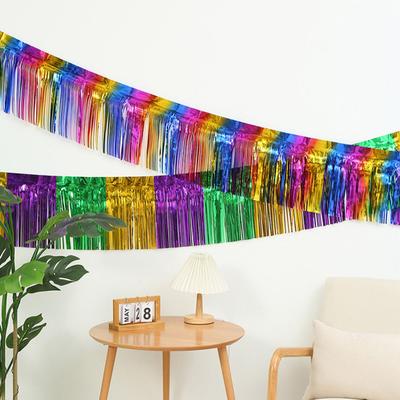 Γιρλάντα με Φούντες από Ουράνιο Τόξο 3 Μέτρα Είδη Πάρτι Πολύχρωμες Κορδέλες για Άρματα Αποφοίτηση Γενέθλια Γάμος Καρναβάλι Διακοσμήσεις Φόντου Φωτογραφιών