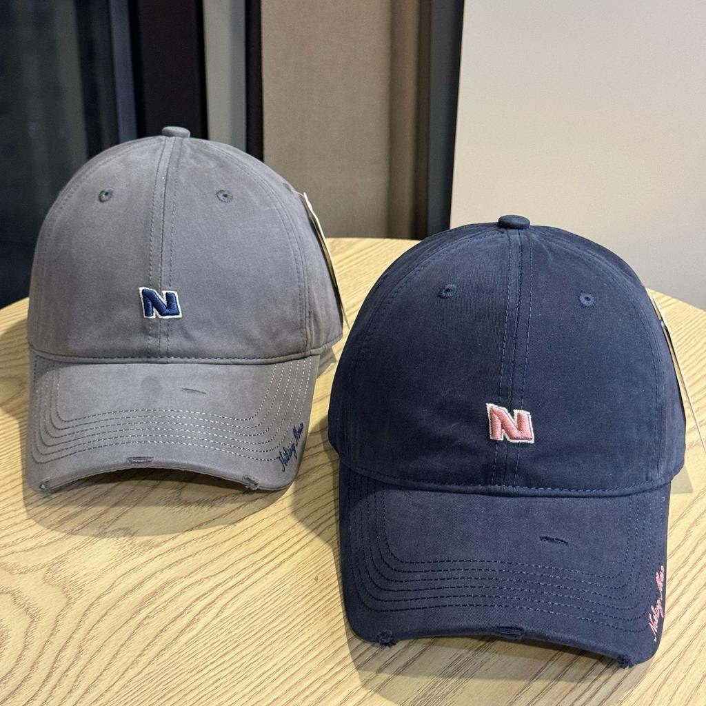 New Trendy Brand Letter Embroidery Frayed Baseball Hat for Women Casual Fashion Versatile Sun Visor Peaked Hat for Men