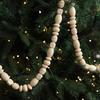 Long Wooden Beaded Garland for Fireplace & Christmas Tree Decor