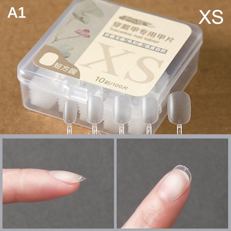 100Pcs/Box False Nails Press On Nails Coffin Artificial Nails Clear Fake Nail Tips For Extension Manicure Tool