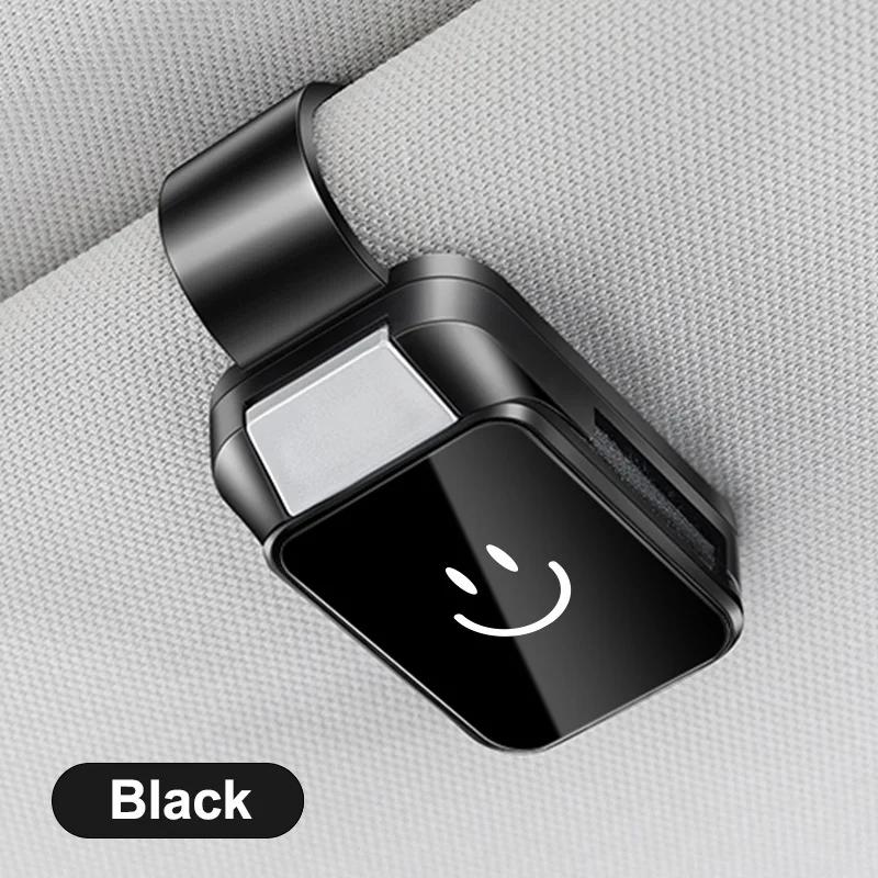 New Upgraded Car Glasses Holder - ABS Plastic,Suitable for All Car Models,Happy Face Design,Safe Sunshade Accessory,Glasses Clip