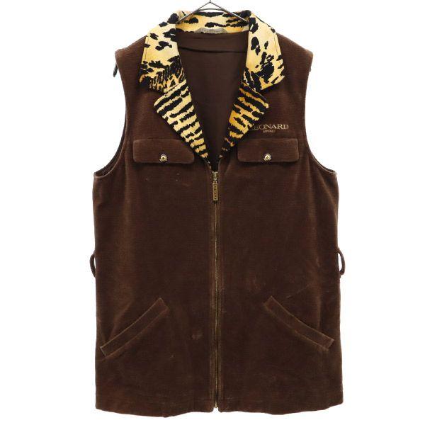 LEONARD SPORT Corduroy Zip Best Brown Women Used