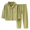 Kids Thermal 2-Piece Fleece Pajama Set Long Sleeve Sleepwear with Collar Boy& Girls Winter Loungewear Baby Home Clothes Gift for Toddlers
