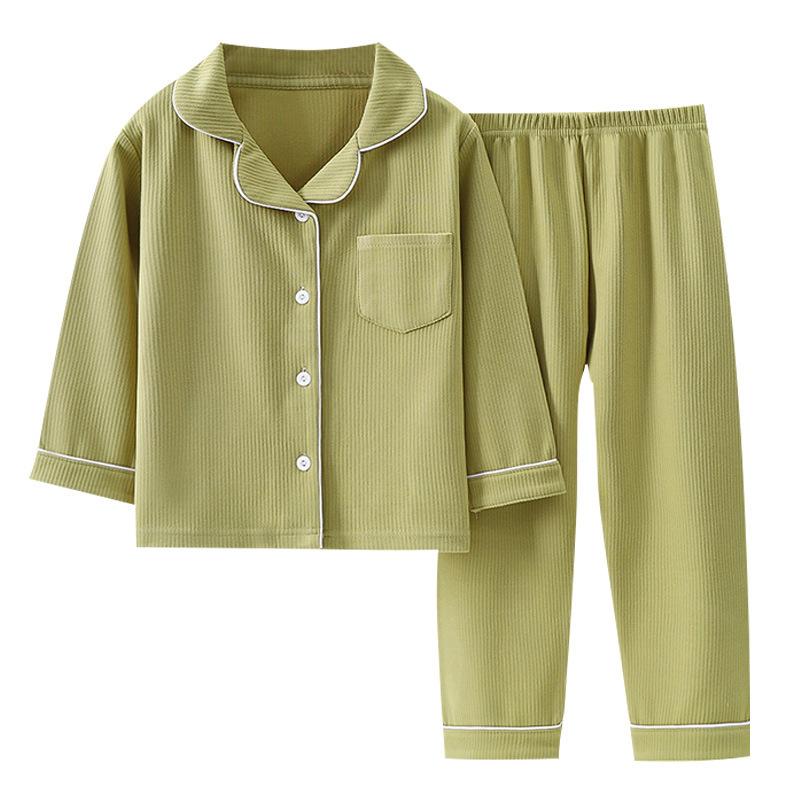 Kids Thermal 2-Piece Fleece Pajama Set Long Sleeve Sleepwear with Collar Boy& Girls Winter Loungewear Baby Home Clothes Gift for Toddlers