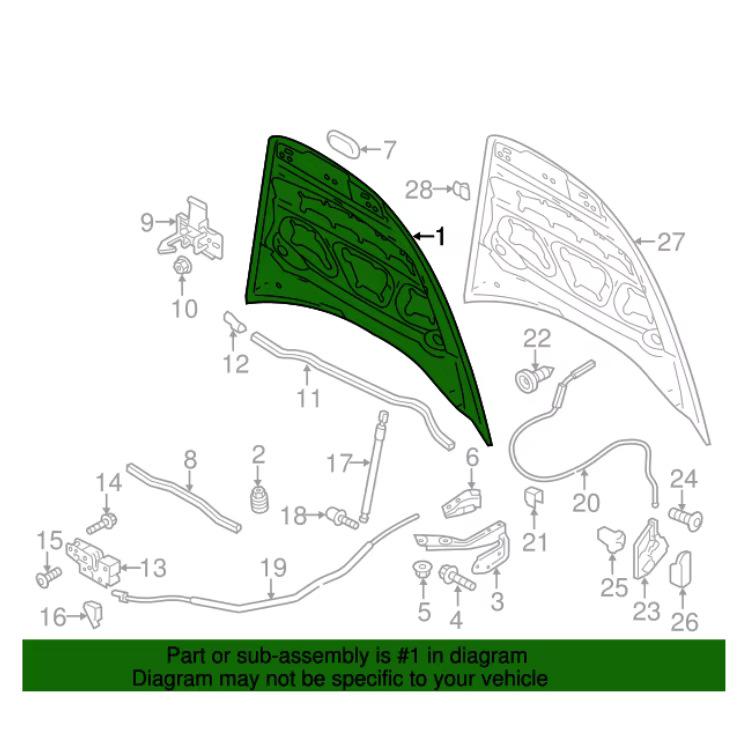 95851101110GRV Compatible Hood for Cayenne (2015-2018)