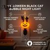 Decorative Night Lamp Black Cat Pumpkin Light for Halloween, LED Light-up Glowing Ambient Plug-in Lamp, Holiday Party Decor Warm Glow