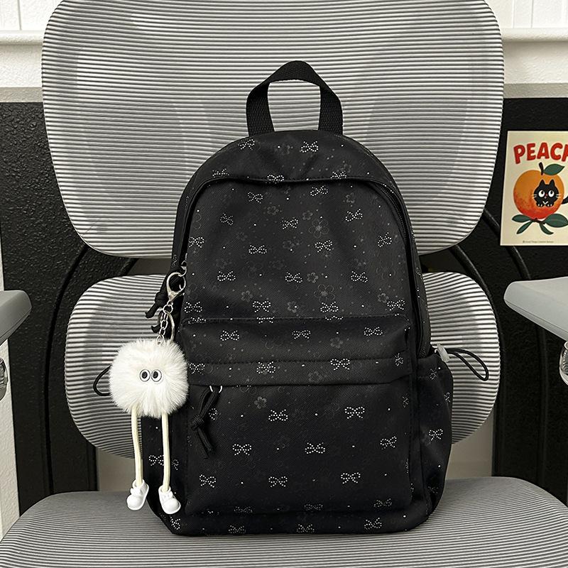 High Value Niche Schoolbag Female College Student Lightweight Backpack Junior High School Student Bow Large Capacity Backpack