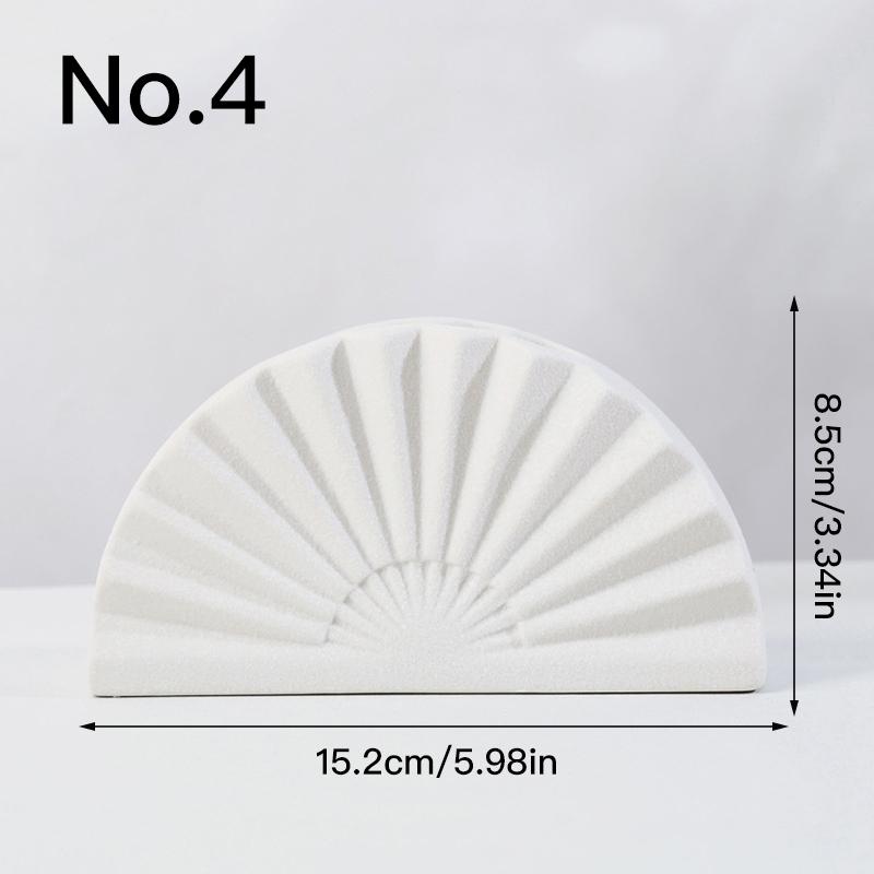 Fan-shaped Art Vase Flowerpot Ceramic Hydroponic Vase Flower Arrangement Home Decor Desktop Ornaments Garden Decoration