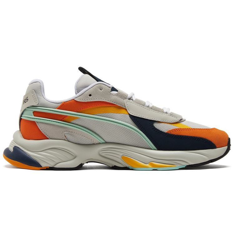 Puma Rs-Connect Fabric And Leather Comfortable Versatile Low-Top Lifestyle Sneakers Unisex Sneakers Bright-Orange 382088-01