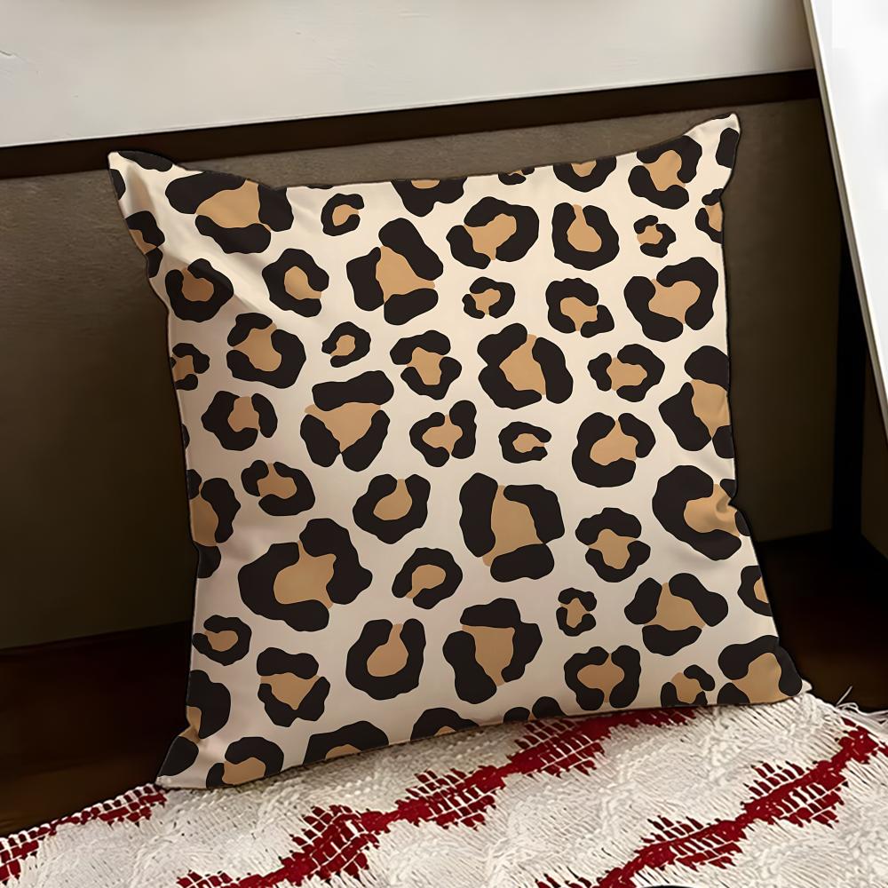 Fierce leopard print Cushion Cover Reversible Soft Durable Pillow Cover Home  Car MultiScene Use for Daily Comfort