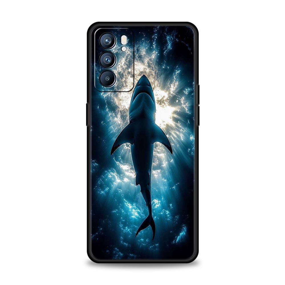 Shark Phone Case For Oppo A54 A53 A52 A15 A95 A16 A78 A79 A80 A98 4G Find X5 X6 Reno10 12 13 F Pro 5G Cover