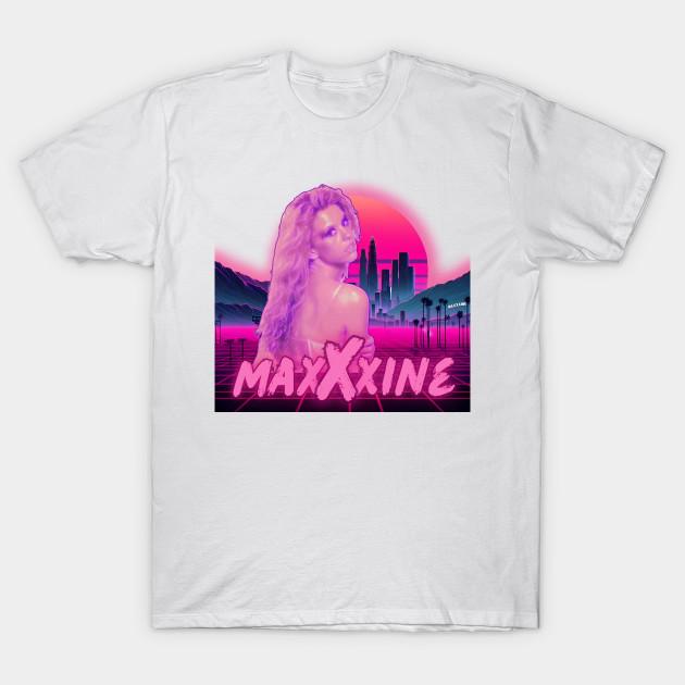 Мужская черная футболка с принтом Maxine Minx - Hollywood Nights Печать на трансферной бумаге без вырезания Хлопковая футболка S белый