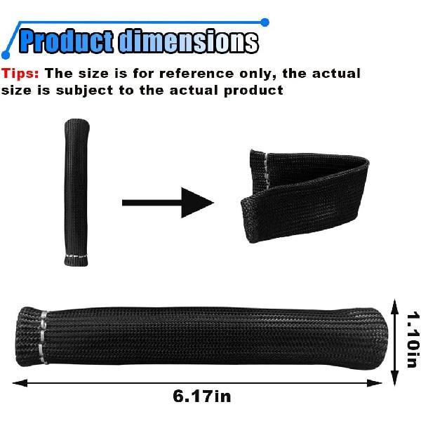 8PCS Spark Plug Wire Heat Shield Sleeve, 1500° Spark Plug Wire Cover Black