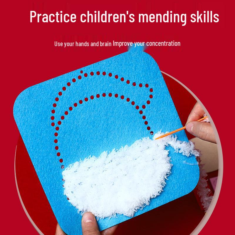DIY Children's Sew-and-Stitch Christmas Tree Threading Kit