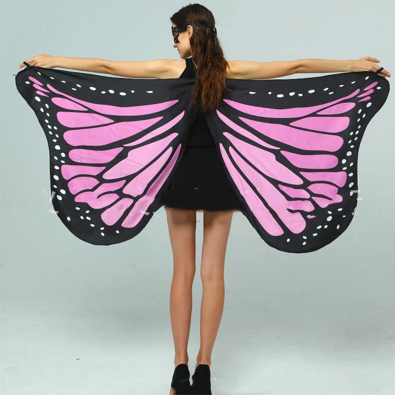 Butterfly Wings Cloak Role Play Accessories Stage Dress Up Shawl Party Costume Props Gradient Butterfly Wing Costume Accessories