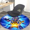 1 szt. Okrągły dywanik Pokemon Pikachu - Mata na krzesło z motywem anime do biura, wystroju domu, salonu