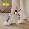 Real rabbit fur medium tube snow boots women's winter warm cotton boots thick-soled casual Velcro women's boots